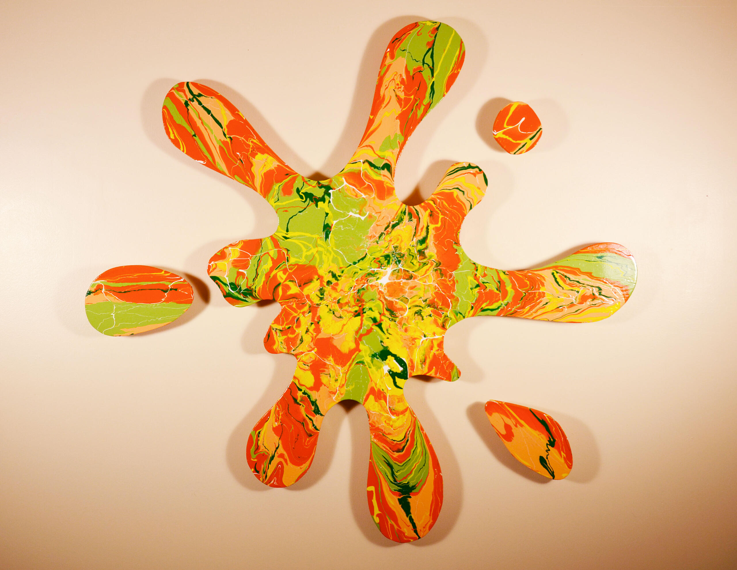 SS3, 'Spring Splash', Latex on wood panel, 50" x 50 x 2.25 (approx), Sold