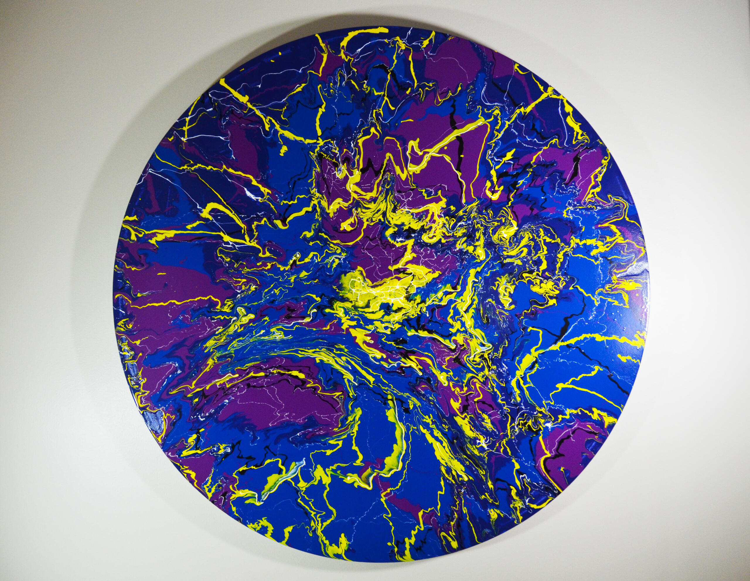 CS1 'Neptune's Fire', $1400, Acrylic on canvas, 48" diameter (122cm), 2" deep