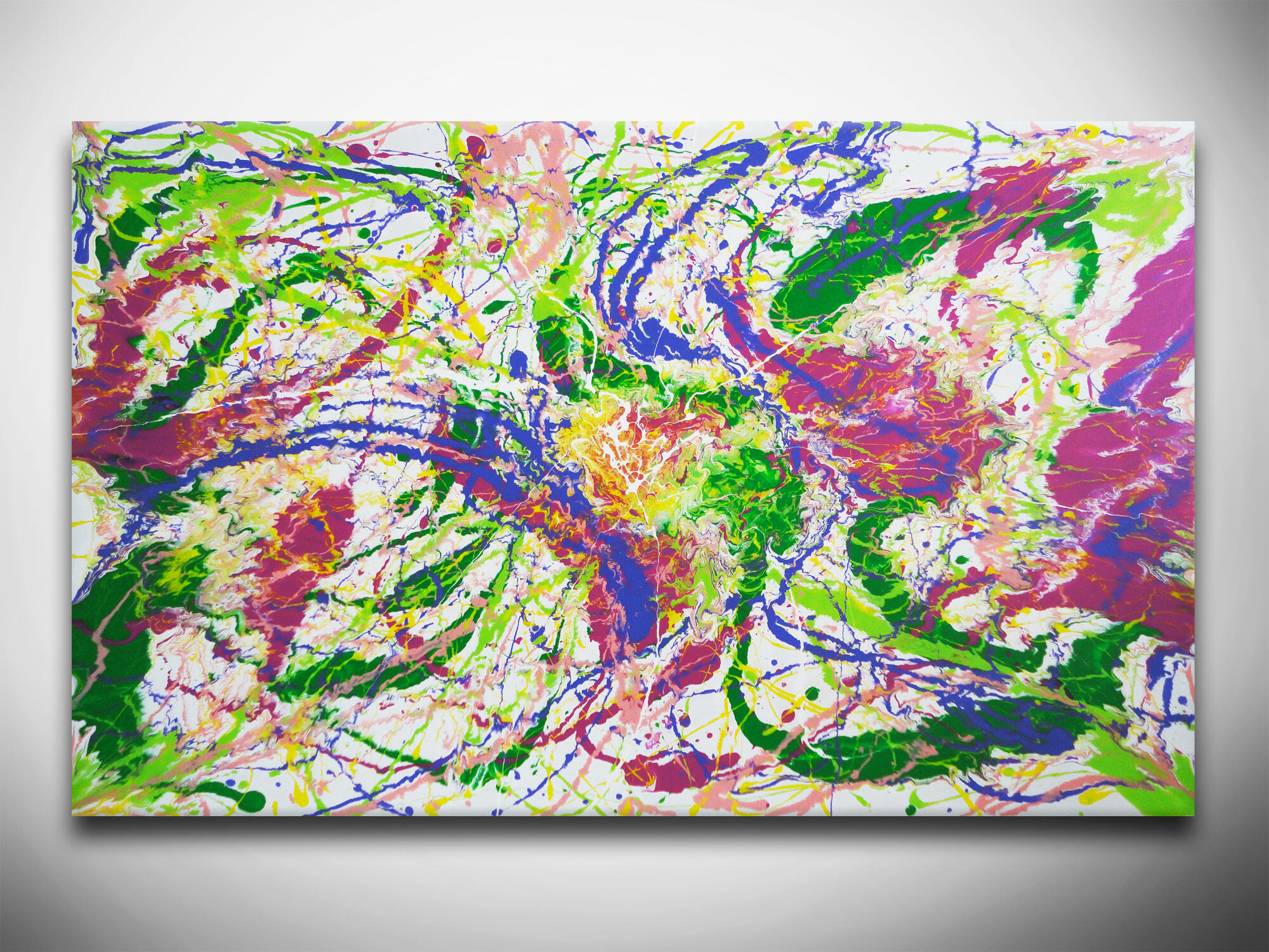 AS37 'Electric Bubblegum', $650, Acrylic on canvas, 30" x 48" x 1.5"