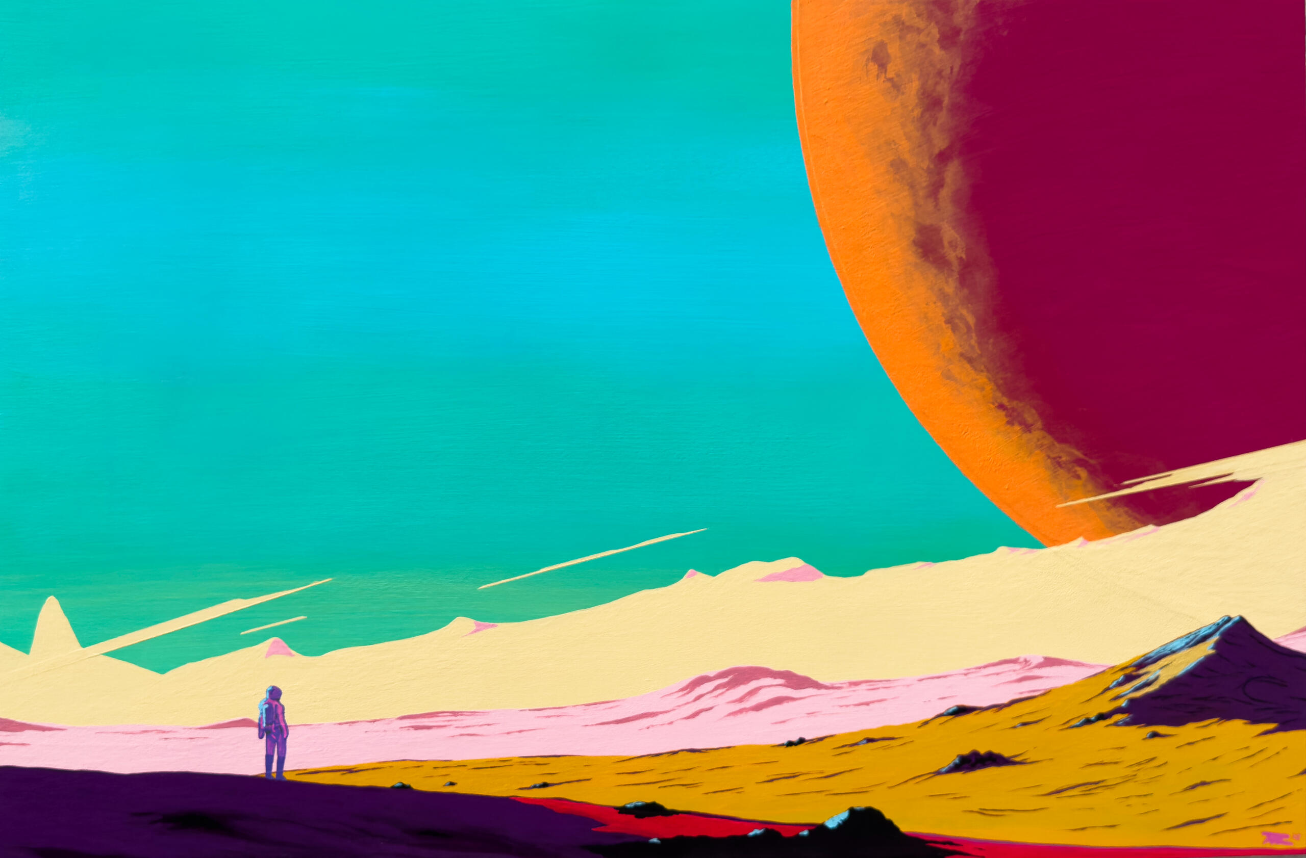 'Terminus Rising', $750, acrylic on panel, 24" x 36"