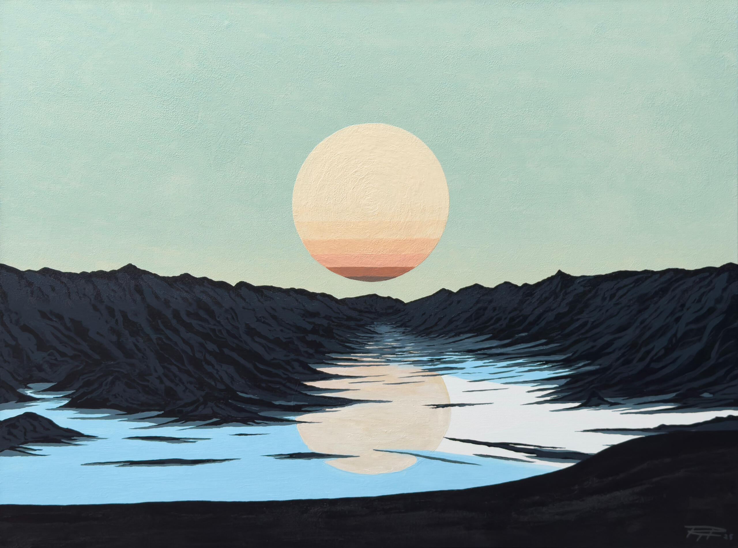 'The Lake on Tau Ceti', $650, acrylic on canvas, 30" x 40"